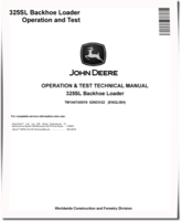 John Deere 325SL Backhoe Loaders Operation and Test Manual (TM14474X019)