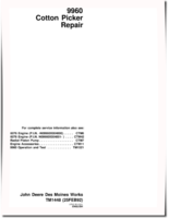 John Deere 9960 Cotton Pickers Repair Manual (TM1448)