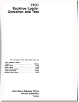 John Deere 710C Backhoe Loaders Operation and Test Manual (TM1450)