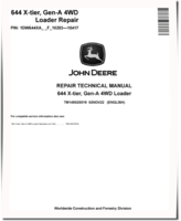 John Deere 644 X-Tier (SN. F_10283-15417) 4WD Wheel Loaders Repair Manual (TM14502X019)