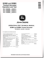 John Deere 953MH and 959MH Tracked Harvesters Operation and Test Manual (TM14550X019)