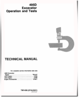 John Deere 495D Wheeled Excavators Operation and Test Manual (TM1456)