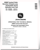 John Deere 859M (Closed Loop Hydrostatic Drive) Tracked Feller Bunchers Operation and Test Manual (TM14561X019)