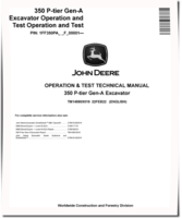 John Deere 350 P-Tier (SN. from F_00001) Crawler Excavators Operation and Test Manual (TM14580X019)