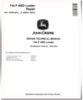 John Deere 744 P-Tier (SN. D_05963-08614) 4WD Wheel Loaders Repair Manual (TM14609X019)