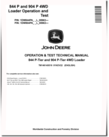John Deere 844 P-Tier and 904 P-Tier (SN. from L_05963) 4WD Wheel Loaders Operation and Test Manual (TM14614X019)