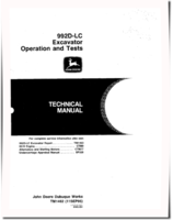 John Deere 992D-LC Crawler Excavators Operation and Test Manual (TM1462)