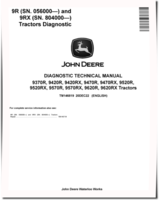 John Deere 9370R, 9420R, 9470R, 9520R, 9570R, 9620R Articulated Tractors, 9420RX, 9470RX, 9520RX, 9570RX and 9620RX Articulated Tracked Tractors Diagnostic Manual (TM146819)