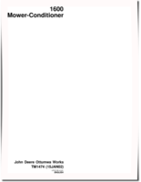 John Deere 1600 (SN: 840001-) Mower-Conditioners Technical Manual (TM1474)