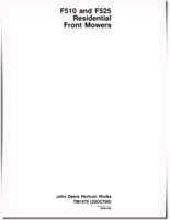 John Deere F510 and F525 Residential Front Mowers Technical Manual (TM1475)