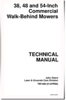 John Deere 38 inch, 48 inch and 54 inch Commercial Walk-Behind Mowers Technical Manual (TM1488)