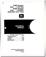 John Deere 762B (SN. up to 791763) and 862B (SN. up to 793082) Scrapers Operation and Test Manual (TM1489)