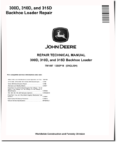 John Deere 300D, 310D and 315D Backhoe Loaders Repair Manual (TM1497)