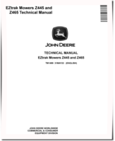 John Deere Z445 and Z465 EZTrak (SN: -100000) Zero-Turn Mowers Technical Manual (TM1499)