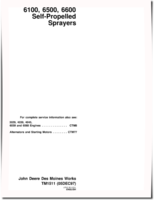 John Deere 6100, 6500 and 6600 Self-Propelled Sprayers Technical Manual (TM1511)