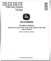 John Deere E100, E110, E120, E130, E140, E150, E160, E170 and E180 Lawn Tractors (North America, SN. from 010001) Technical Manual (TM151119)