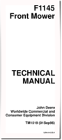 John Deere F1145 (SN: 010001-) Front Mowers Technical Manual (TM1519)
