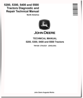 John Deere 5200, 5300, 5400 and 5500 Tractors (North American Edition) Diagnostic and Repair Technical Manual (TM1520)