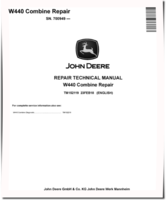 John Deere W440 (SN. from 700949) Combines Repair Manual (TM152119)