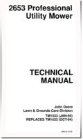 John Deere 2653 (SN: 010001-) Professional Utility Mowers Technical Manual (TM1533)