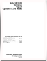 John Deere SideHill 9500 Combines Diagnostic and Repair Manual (TM1545)