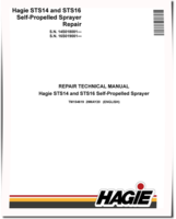 Hagie STS14 (SN from 14S018001) and STS16 (SN from 16S019001) Self-Propelled Sprayers Repair Manual (TM154619)