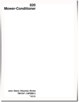 John Deere 820 Mower-Conditioners Technical Manual (TM1547)