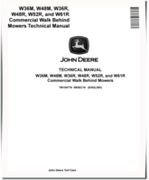 John Deere W36M, W36R, W48M, W48R, W52R and W61R Commercial Walk-Behind Mowers Technical Manual (TM154719)