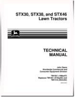 John Deere STX30, STX38 and STX46 Lawn Tractors Technical Manual (TM1561)