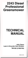 John Deere 2243 Diesel Professional GreensMowers Technical Manual (TM1562)
