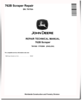 John Deere 762B (SN. from 791764) Scrapers Repair Manual (TM1568)