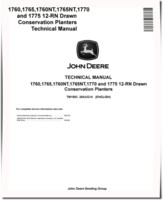 John Deere 1760, 1760NT, 1765, 1765NT, 1770 and 1775 12-RN Drawn Conservation Planters Technical Manual (TM1583)
