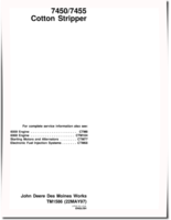 John Deere 7450 and 7455 Cotton Strippers Technical Manual (TM1586)