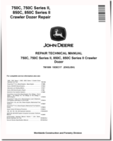 John Deere 750C, 850C, Series II 750C and 850C Crawler Dozers Repair Manual (TM1589)
