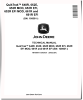 John Deere QuikTrak 648R, 652E, 652R (EFI, MOD) and 661R (EFI) Stand-On Mowers Technical Manual (TM158919)