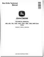 John Deere 1520, 1530, 1535, 1560, 1590, 450, 455, 750 and 9400 Grain Drills Technical Manual (TM159219)