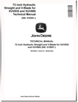 John Deere 72 inch Hydraulic Straight and V-Blade for XUV835 and XUV865 Gator Utility Vehicles Technical Manual (TM159519)