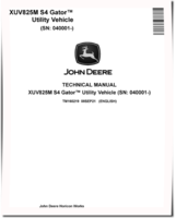 John Deere XUV825M S4 (SN: 040001-) Gator Utility Vehicles Technical Manual (TM160219)
