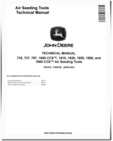 John Deere 1690 CCS, 1810, 1820, 1850, 1860, 1890 CCS, 735, 737 and 787 Air Seeding Tools Technical Manual (TM1616)