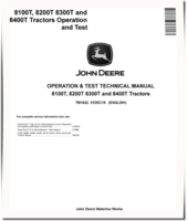 John Deere 8100T, 8200T, 8300T and 8400T Tractors Operation and Test Manual (TM1622)