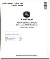 John Deere 624H 4WD Loaders and TC62H Tool Cariers Repair Manual (TM1640)