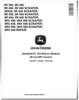 John Deere 9R390, 9R440, 9R490, 9R540, 9R590, 9R640 4WD Articulated Tractors, 9RX490, 9RX540, 9RX590 and 9RX640 Articulated Tracked Tractors (+SCRAPER) Operation and Test Manual (TM164819)