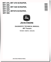 John Deere 9RT 470, 9RT 490, 9RT 520, 9RT 540, 9RT 570  and 9RT 590 Tracked Tractors (+SCRAPER) Operation and Test Manual (TM165019)