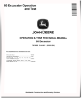 John Deere 80 Crawler Excavators (Metric) Operation and Test Manual (TM1655)