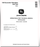 John Deere 120 Crawler Excavators (Metric) Operation and Test Manual (TM1659)