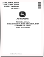 John Deere Z335E, Z345M, Z345R, Z355E, Z355R, Z365R and Z375R Ztrak Zero-Turn Mowers Technical Manual (TM166619)