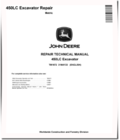 John Deere 450LC Crawler Excavators (Metric) Repair Manual (TM1672)