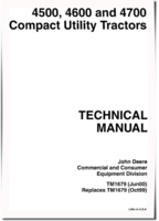 John Deere 4500, 4600 and 4700 Compact Utility Tractors Technical Manual (TM1679)