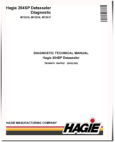 Hagie 204SP Self-Propelled Detasselers Diagnostic Manual (TM168419)