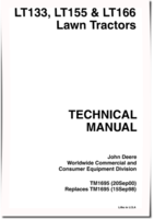 John Deere LT133, LT155 and LT166 Lawn Tractors Technical Manual (TM1695)